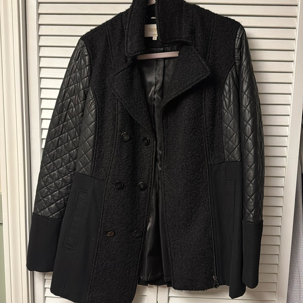 Wool Black Jacket to stay warm and chic for winter - medium by Laundry